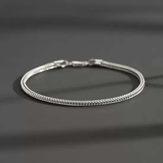 Picture of Silver bracelet men's men's men's silver bracelet is simple and generous, trendy, cold, simple, snake bone bracelet