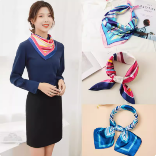 Picture of Professional wear scarves small square women's work clothes tooling Spring and Autumn Korea Joker Commercial Bank stewardess neck scarf